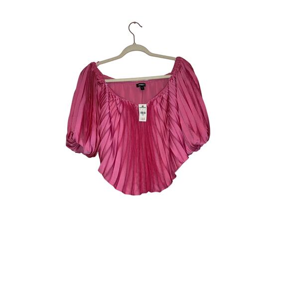NWT Express poof sleeve light pink cropped top size XS - Picture 1 of 6